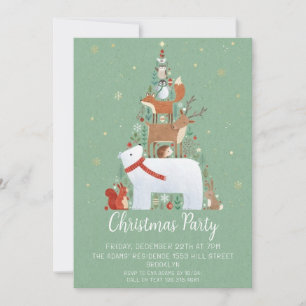 Invitation de fête de Noël en aquarelle