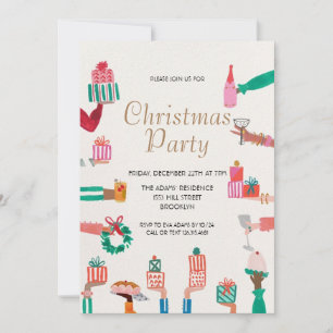 Invitation de fête de Noël en aquarelle