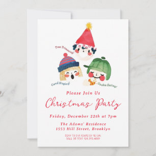 Invitation de fête de Noël en aquarelle