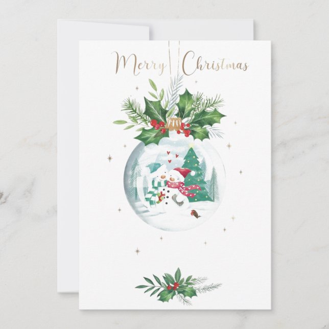 Invitation de fête de Noël en aquarelle (Devant)