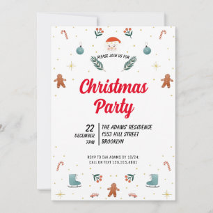 Invitation de fête de Noël en aquarelle