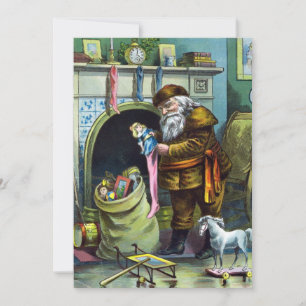 Invitation de fête de Noël jouet Père Noël vintage
