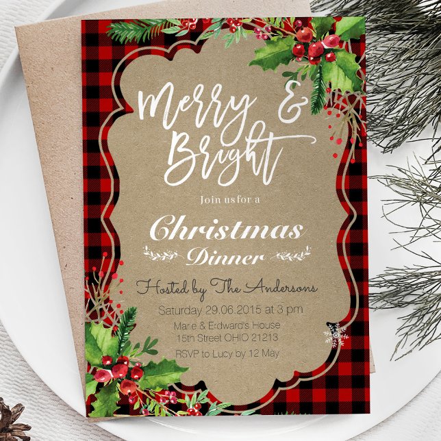 Invitation de fête de Noël joyeuse et brillante (Créateur téléchargé)