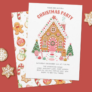 Invitation de fête de Noël Maison en pain d'épices