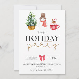 Invitation de fête de Noël minimaliste moderne