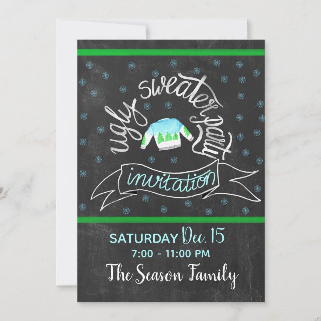 Invitation de fête de Noël moche (Devant)