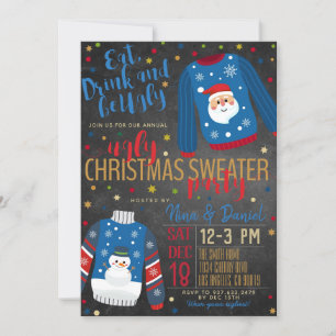 Invitation de fête de Noël moche