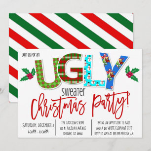 Invitation de fête de Noël moche