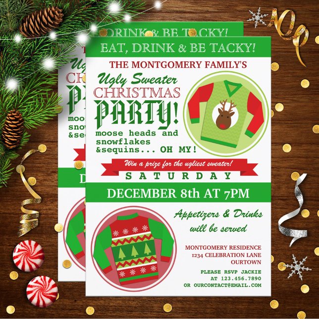 Invitation de fête de Noël moche (Créateur téléchargé)