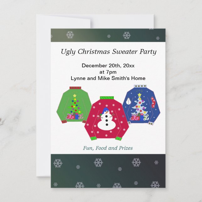 Invitation de fête de Noël moche (Devant)