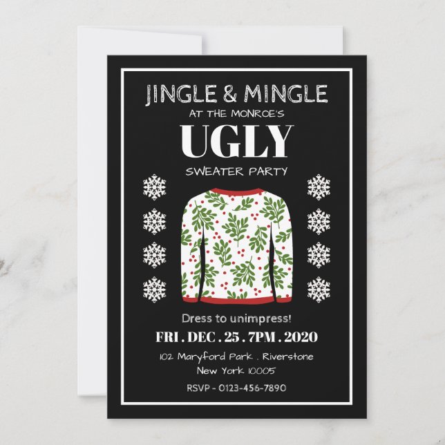 Invitation de fête de Noël moche (Devant)
