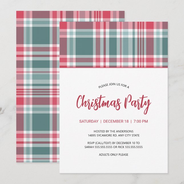Invitation de fête de Noël moderne (Devant / Derrière)