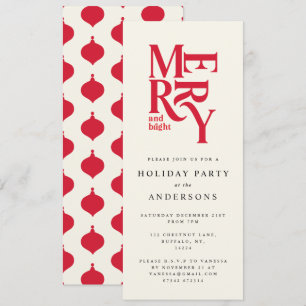 Invitation de fête de Noël rouge coloré