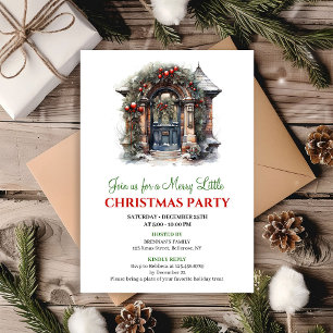 Invitation de fête de Noël scène de vacances minim