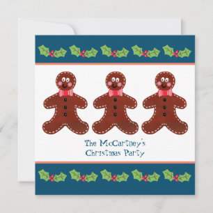 Invitation de fête de Noël sur mesure Bonhomme en