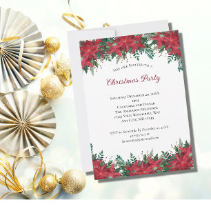 Invitation de fête de Noël vacances rouge vert Poi