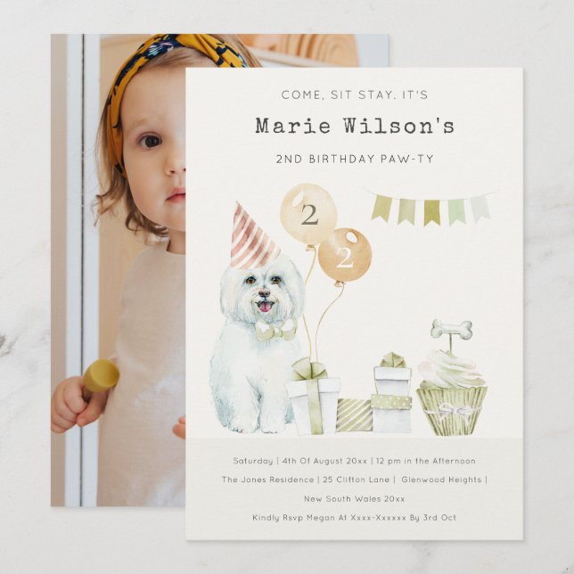 Invitation de fête de photo d'anniversaire de tout (Devant / Derrière)