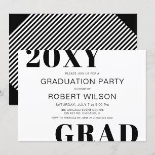 Invitation de fête de remise de diplômes en typogr
