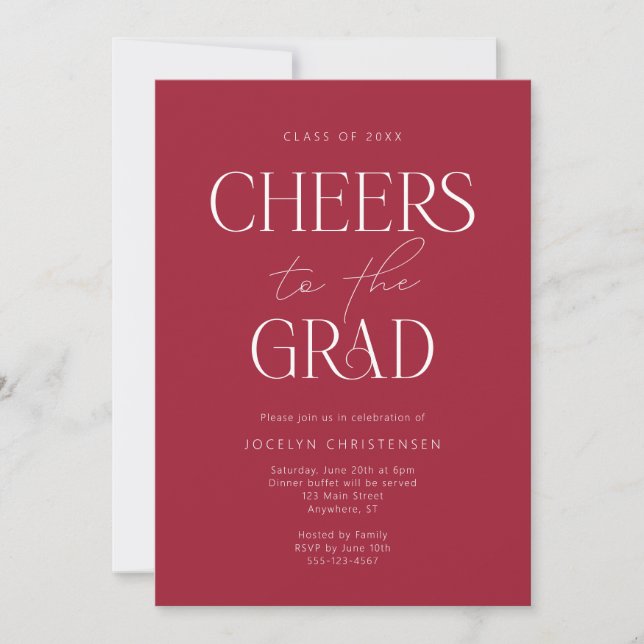 Invitation de fête de remise de diplômes minimalis (Devant)