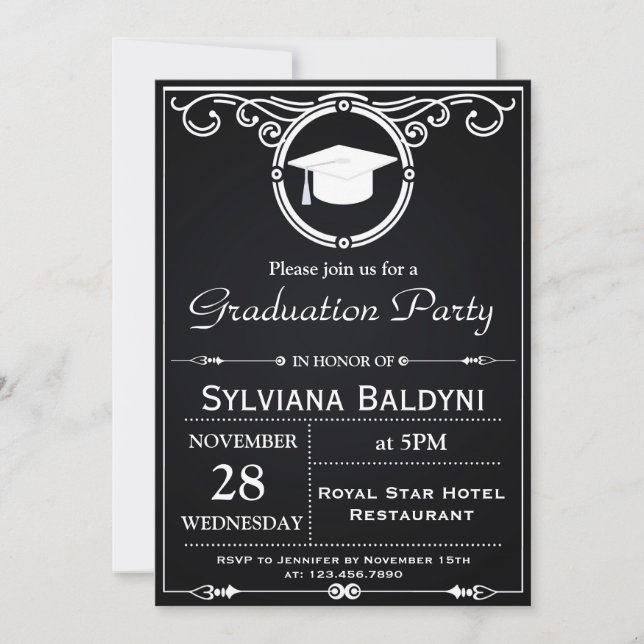 Invitation de fête de remise des diplômes (Devant)