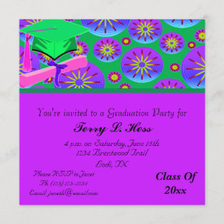 Invitation de fête de remise des diplômes