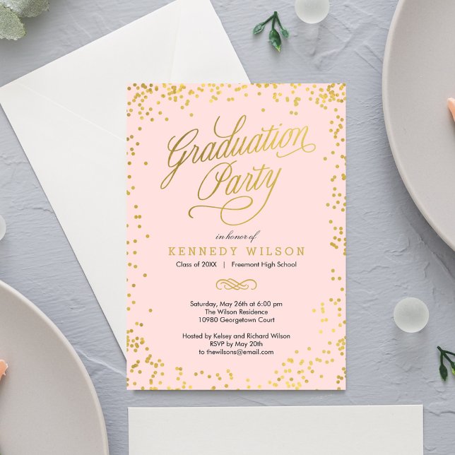 Invitation de fête de remise des diplômes avec con (Créateur téléchargé)