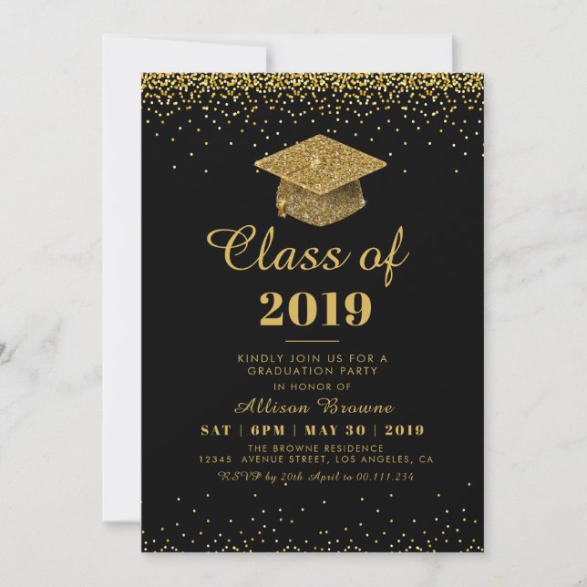 invitation de fête de remise des diplômes de (Devant)