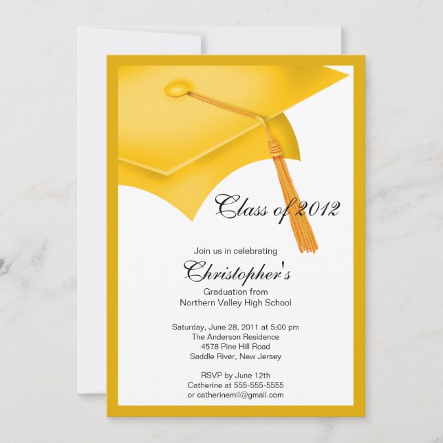Invitation de fête de remise des diplômes de (Devant)