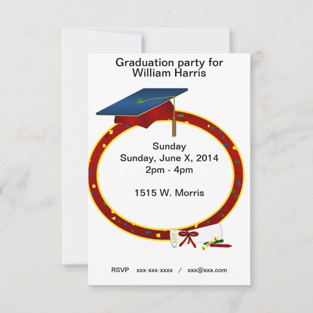 Invitation de fête de remise des diplômes d'enfant (Devant)