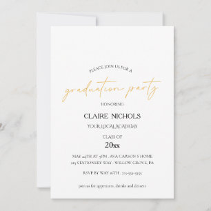 Invitation de fête de remise des diplômes en écrit