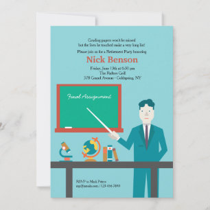Invitation de fête de retraite pour un enseignant 