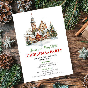 Invitation de fête de scène de Noël à l'aquarelle