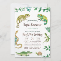 Invitation de fête de serpent d'anniversaire de re