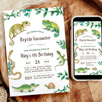 Invitation de fête de serpent d'anniversaire de re