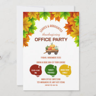 Invitation de fête de Thanksgiving au bureau avec