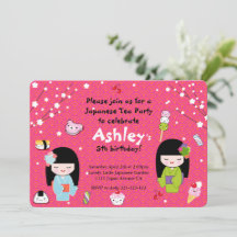Invitation de fête de thé japonaise