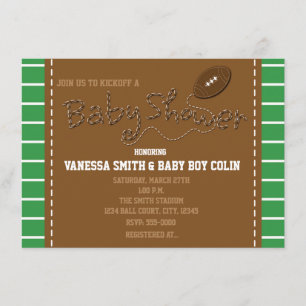 Invitation de fête de typographie BÉBÉ FOOTBALL