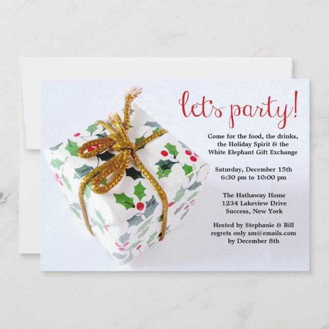 Invitation de fête de vacances (Devant)