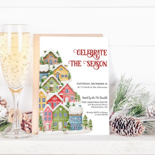 Invitation de fête de vacances Célébrer la saison (Créateur téléchargé)