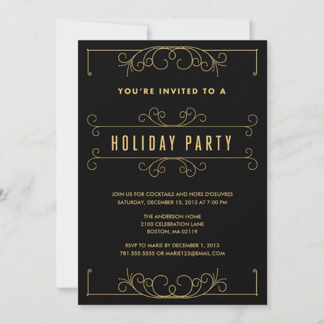 INVITATION DE FÊTE DE VACANCES DE DECO %PIPE% DE (Devant)