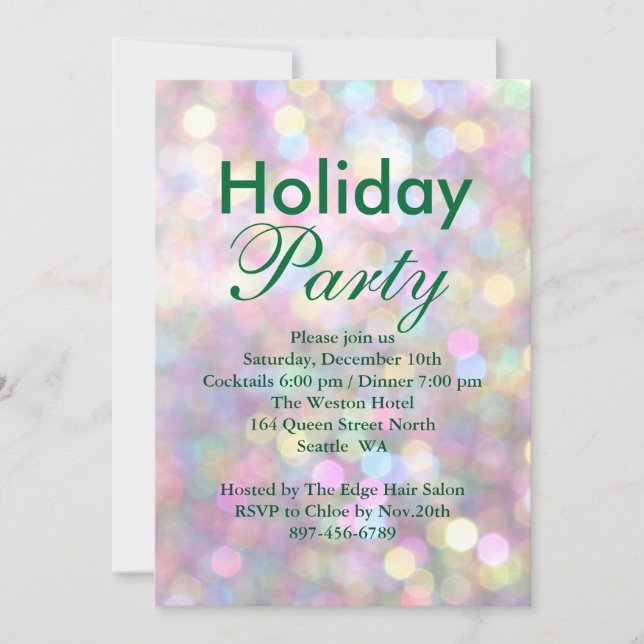 Invitation de fête de vacances de l'entreprise col (Devant)