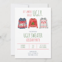 Invitation de fête de vacances de Sweater