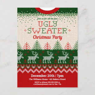 Invitation de fête de vacances de Sweater