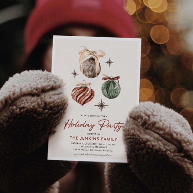 Invitation de fête de vacances moderne (Boho Modern Holiday party invitation)