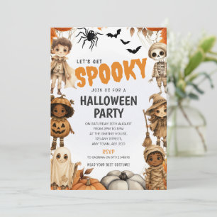 Invitation de fête déguisée d'Halloween pour enfan