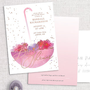 Invitation de Fête des mariées à parapluie Floral 