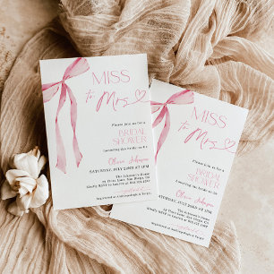 Invitation de Fête des mariées de Bow rose Boho