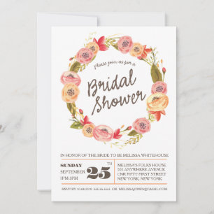 Invitation de Fête des mariées de germes floraux r