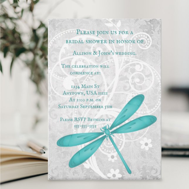 Invitation de Fête des mariées de libellules turqu (Créateur téléchargé)