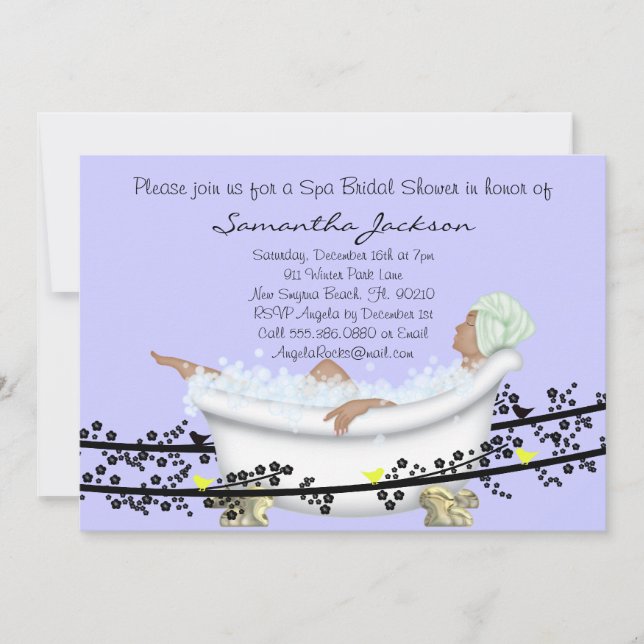Invitation de Fête des mariées de mariée spa (Devant)